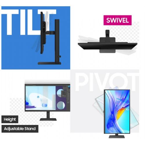 Monitor Samsung B2B S80UD 68,58 cm (27,0"), 3840 x 2160 (4K UHD), IPS, 350cd/m2, 16:9, DP, HDMI, 3xUSB, USB-C 90W, črna (LS27D800UAUXEN)