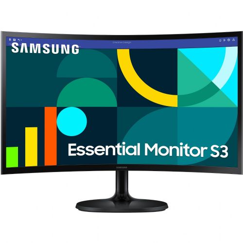Monitor Samsung Essential S3 S24D364GAU (59 cm (24 zoni), črn, FullHD, VA, ukrivljen, 100Hz panel)
