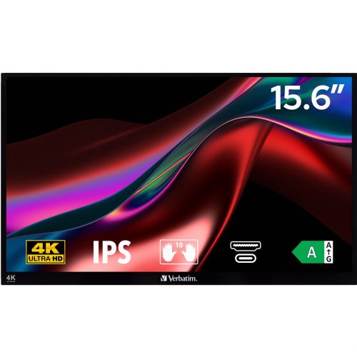 Monitor Verbatim PMT-15-4K 15,6" IPS UltraHD/4K zaslon na dotik HDR črn