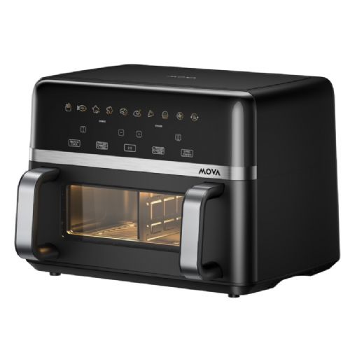 Pametni cvrtnik na vroč zrak MOVA AeroChef FD20 Pro, 9 l, 2700 W, dvojna cona, 360° kroženje zraka, črne barve