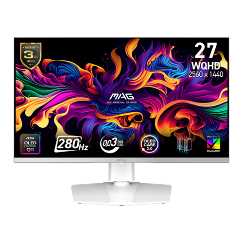 MSI MAG 272QPWDE QD-OLED X28 monitor 67,3 cm (26,5-palčni), QHD, 2560 x 1440, 16:9, 250 cd/m², 280 Hz, HDMI, DP, USB-C, HDR
