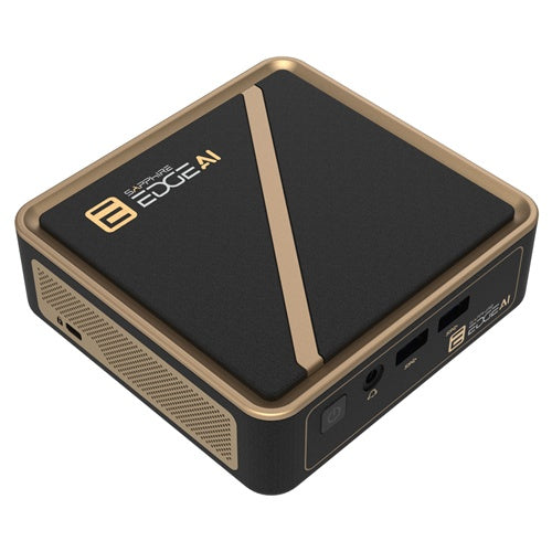 Namizni računalnik Sapphire EDGE AI 350 (črn/zlat, AI Kopilot+, AMD Ryzen AI 7 350, max. 96GB DDR5 RAM, AMD Radeon 860M, brez operacijskega sistema)