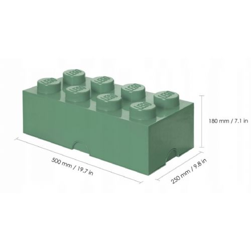 Kutija za pohranu LEGO 8 kocki za gradnju, pješčano zelena (40041747)