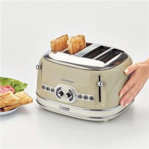 Opekač kruha Ariete Vintage 156, 1600W, za 4 rezine toasta, bež