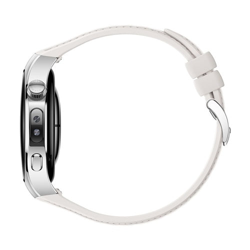 Pametna ura Huawei Watch 5 42 mm (Soc-L19L) (srebrna/bela, kompozitna zapestnica v beli barvi, ohišje iz nerjavečega jekla)