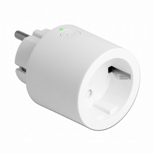 Pametna vtičnica Delock WiFi MQTT bele barve, merjenje porabe, podpora Alexa in Google Home, največja moč 2500 W, največji tok 16 A