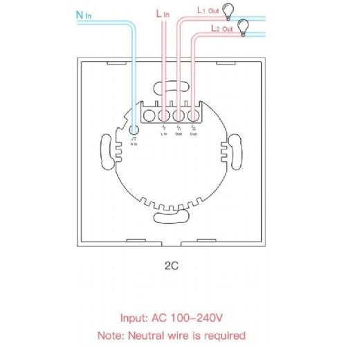 Pametni prekidač WiFi + RF 433 Sonoff T1 EU TX (2-kanalni)