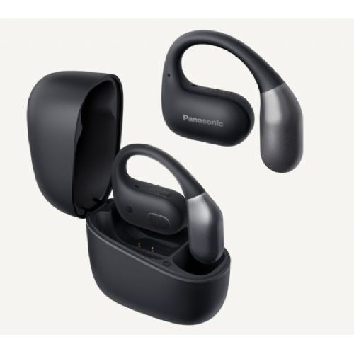 WS slušalice Panasonic RB-F10DE-K, otvoreni dizajn preko ušnog kanala, Bluetooth 5.4, baterija 7+18 h, IPX4, crne