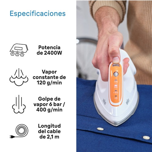 Braun CareStyle Compact Pro IS 2561 WH parna glačalica, bijela/narančasta