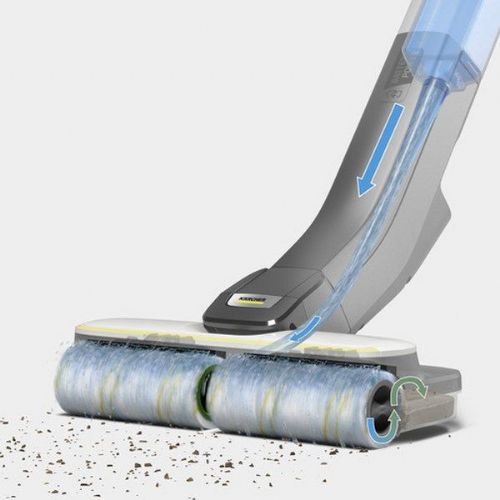 Parni čistilnik Kärcher FC 4-4 BATTERY SET, baterijski, mokro/suho čiščenje, 2 rezervoarja, do 30 min delovanja, hitri polnilnik