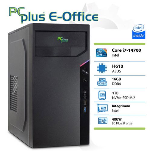 Računalo PCPLUS e-Office i7-14700 16GB 1TB NVMe SSD