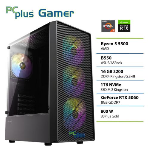 Računalnik PCPLUS Gamer Ryzen 5 5500 16GB 1TB GeForce RTX 5060 8GB gaming namizni