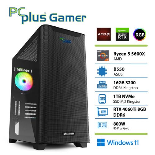 Računalo PCPLUS Gamer Ryzen 5 5600X 16GB 1TB NVMe SSD RTX 4060Ti 8GB Windows 11 + Xbox GP gaming