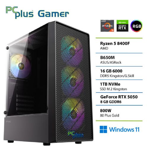 Gaming namizni računalnik PCPLUS Gamer Ryzen 5 8400F 16GB 1TB RTX 5050 8GB Windows 11 Home