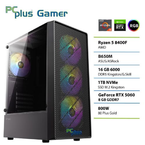 Gaming namizni računalnik PCPLUS Gamer Ryzen 5 8400F 16GB 1TB RTX 5060 8GB