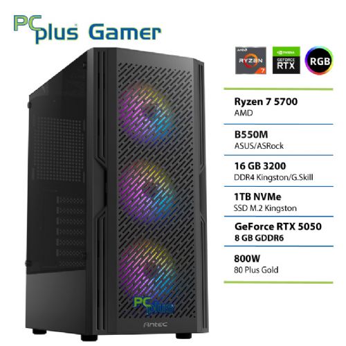 Računalnik PCPLUS Gamer Ryzen 7 5700 16GB 1TB SSD RTX 5050 8GB gaming namizni