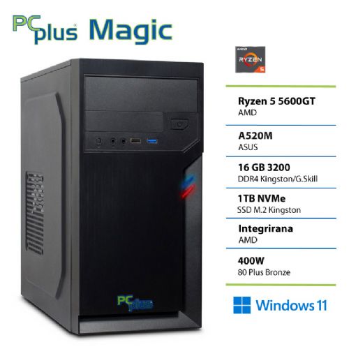 Namizni računalnik PCPLUS Magic Ryzen 5 5600GT 16GB 1TB Windows 11 Home 155148969
