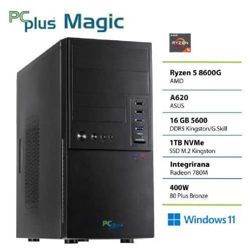 Računalnik PCPLUS Magic Ryzen 5 8600G 16GB 1TB Windows 11 Home namizni