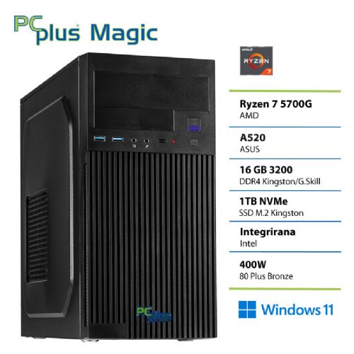 Računalnik PCPLUS Magic Ryzen 7 5700G 16GB 1TB Windows 11 Home namizni