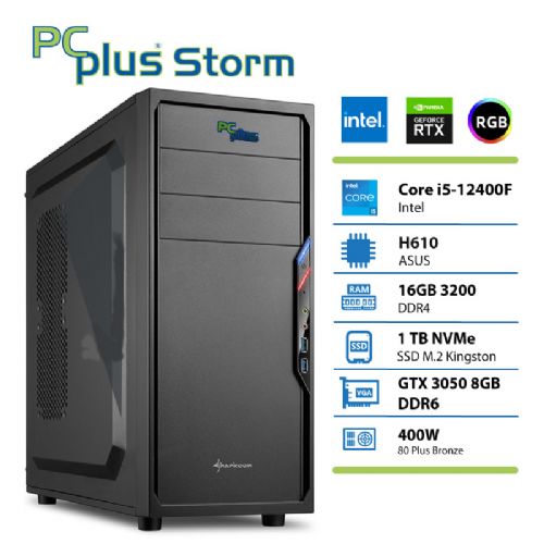 PCPLUS Storm i5-12400F 16GB 1TB NVMe SSD GeForce RTX 3050 8GB gaming računalo