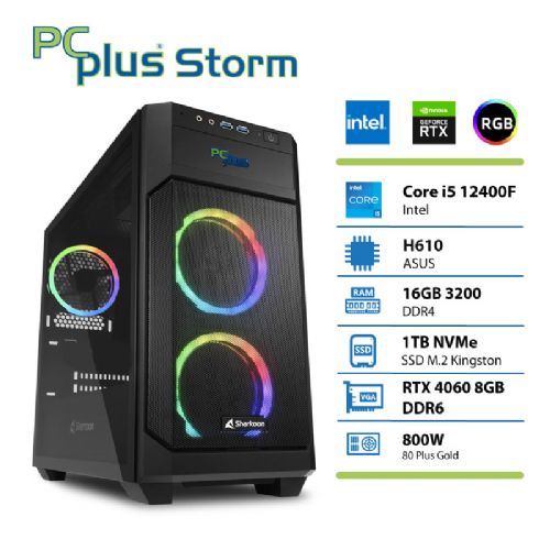 PCPLUS Storm i5-12400F 16GB 1TB SSD RTX 4060 8GB gaming namizni računalnik