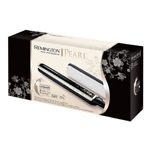 Likalnik za lase Remington Pearl S9500 keramična prevleka s pravimi biseri, LCD zaslon, temperatura do 235 °C, hitro segrevanje, 3 m kabel