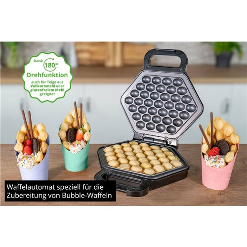 Unold Bubble Bobby aparat za vafle, 700 W, nehrđajući čelik/crna