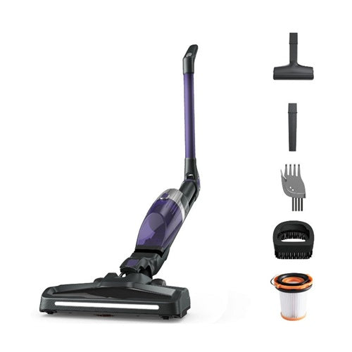 Pokončni sesalnik Rowenta Xtrem Compact 2 v 1 RH1238, 2 hitrosti, 40 min delovanja, 240 min polnjenja, posoda 0,4 l, črno-vijoličen