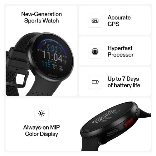 Pametna ura Polar Pacer PRO S/L črno siva