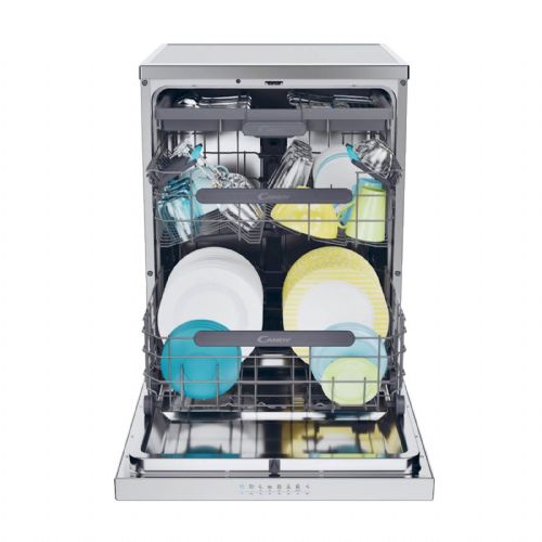 Candy Rapido CF 5C7F1X samostojeća perilica posuđa, 15 mjesta, klasa C, 59,7 x 85 x 59,8 cm, nehrđajući čelik