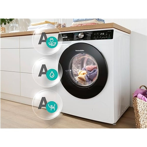 Perilica rublja s prednjim punjenjem Gorenje WPNEI14A2TS 10 kg, 1400 o/min, ConnectLife, Wi-Fi, bijela/crna