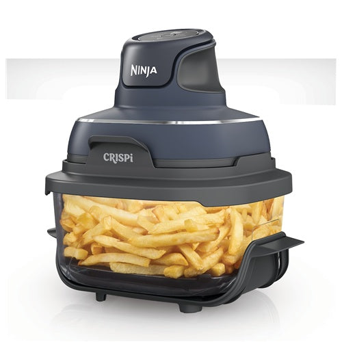 Prenosni stekleni cvrtnik na vroč zrak Ninja CRISPi 4-v-1 "Cyber Space" (temno modro-siv/prozoren, 1700 W, 2 košari (1,4 in 3,8 litra))