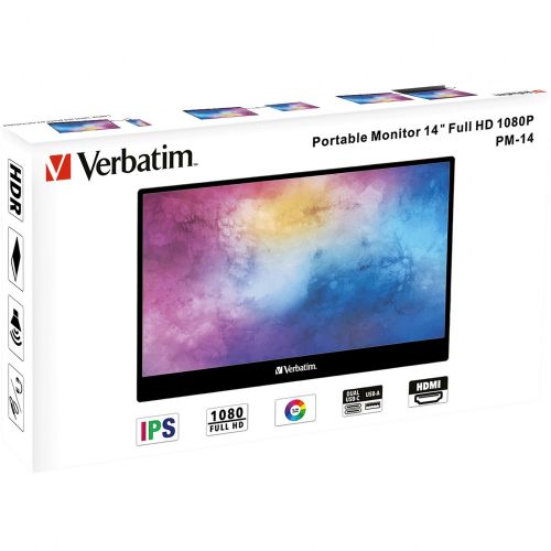 Prenosni monitor Verbatim PM-14 14" IPS FullHD HDR USB-C črn