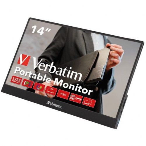 Prenosni monitor Verbatim PM-14 14" IPS FullHD HDR USB-C črn