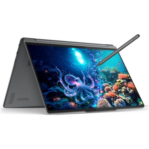 Prenosnik Lenovo Yoga 9 2-in-1 Aura Edition Intel Ultra 7-258V/32GB/SSD 1TB NVMe/35,56 cm (14") 2.8K OLED MT 120Hz/UMA/Win11Pro, Luna Grey (83LC001BSC)