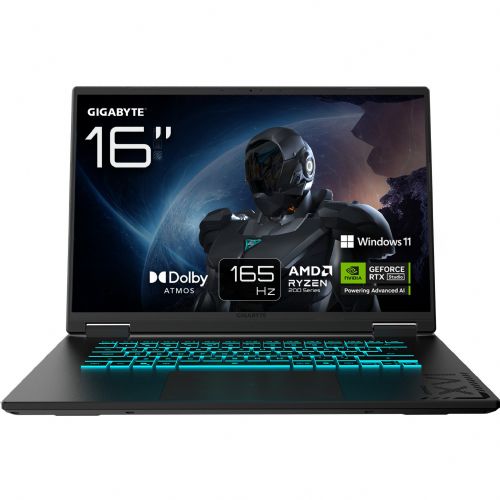 Prenosnik Gigabyte GAMING A16 3THK3DE894SH Ryzen 7 260/40,6cm (16")/1920 x 1200/IPS/16GB/SSD 1 TB NVMe/GeForce RTX 5050/DE/W11Home, črna