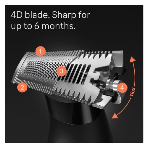 Braun Series X XT5200 trimer za bradu za lice, tijelo i putovanja, crna/srebrna