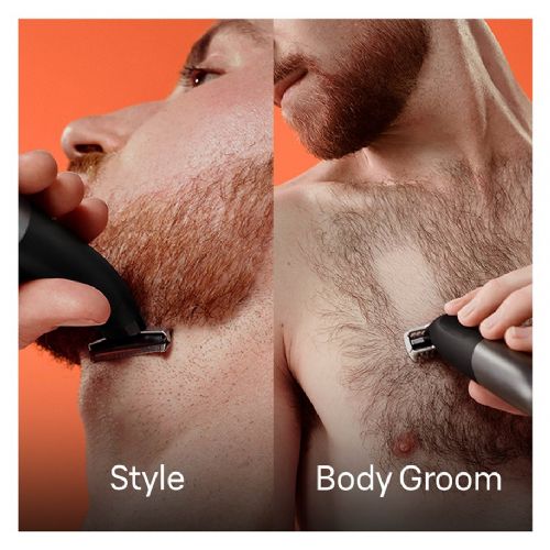 Braun Series X XT5200 trimer za bradu za lice, tijelo i putovanja, crna/srebrna