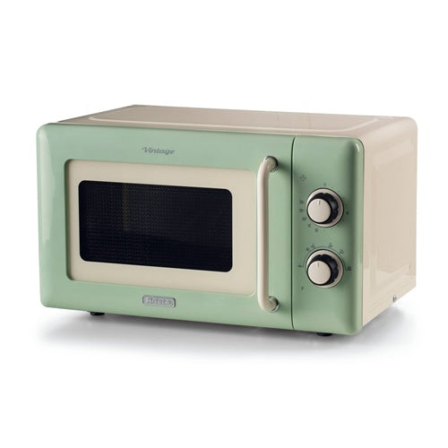 Prostostoječa mikrovalovna pečica Ariete Vintage krem/svetlo zelena 20 l, 800 W, 5 močnostnih stopenj, gramofon 27 cm, končni signal