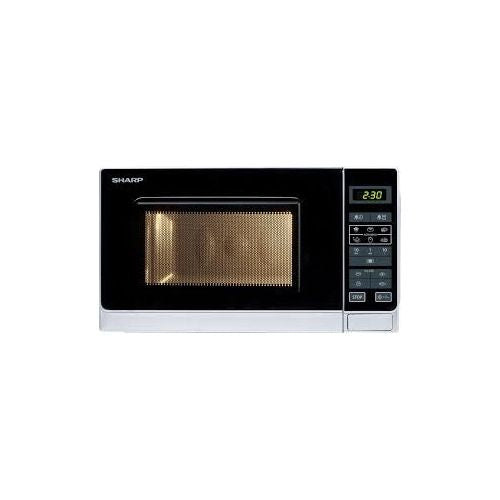 Prostostoječa mikrovalovna pečica Sharp Magnetron R-642 IN-W, 20L, žar 1.000 W, mikrovalovi 800 W, nerjaveče jeklo, otroška ključavnica