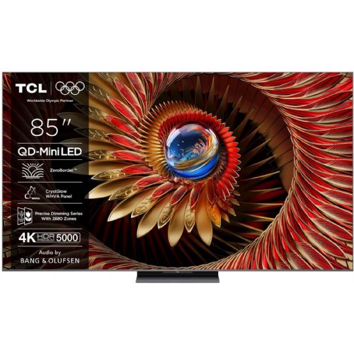 Televizor TCL 85C81K 215 cm (85''), 3840 x 2160 (4K UHD), Mini QLED, 144 Hz, Google TV, Ozvočeno z Bang & Olufsen 85C81K