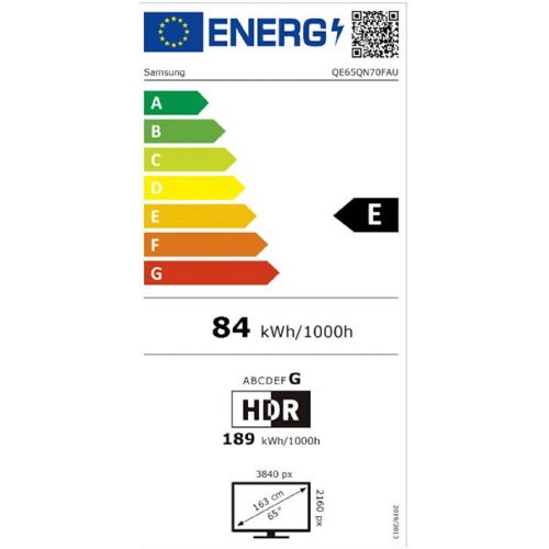 Televizor Samsung QE65QN70FAUXXH 165 cm (65''), 3840 x 2160 (4K UHD), Neo QLED, Tizen, 144Hz, 4 x HDMI, 2x USB-A, Ethernet (LAN), CI Slot 152170983