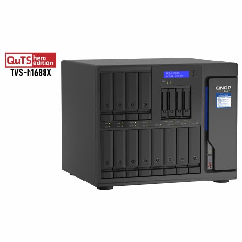 NAS sistem Qnap TVS-h1688X-W1250-32G, 16 rež, Intel Xeon W-1250, 32 GB DDR4 ECC, 2x 10GbE, RAID podpora
