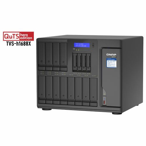 NAS sistem Qnap TVS-h1688X-W1250-32G, 16 rež, Intel Xeon W-1250, 32 GB DDR4 ECC, 2x 10GbE, RAID podpora