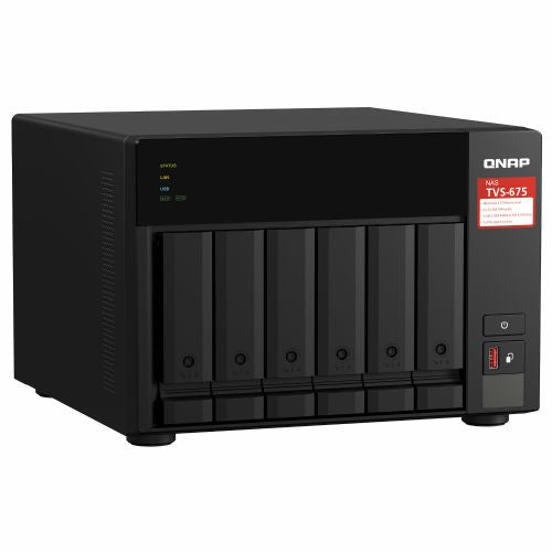 NAS sistem Qnap TVS-675-8G 6 rež, 8-jedrni 2,5 GHz procesor, 8 GB DDR4, 2x 2,5 GbE LAN, PCIe razširitev, M.2/SATA SSD podpora