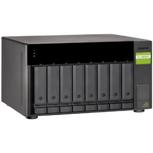 NAS sistem Qnap TL-D800C, 8 rež, USB-C 3.2 Gen2, SATA 6 Gbit/s, vroča zamenjava, UASP podpora