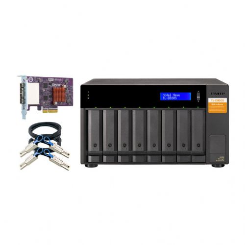 NAS sistem Qnap TL-D800S 8 ležišč, SATA JBOD, do 128 TB, Mini-SAS HD, hitrost prenosa do 64 Gbps