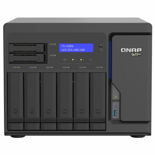 NAS sistem Qnap TS-h886-D1602-8G-BRO, Intel Xeon D-1602, 8 rež, 8 GB DDR4 ECC RAM, 2x M.2 NVMe Gen3, QuTS hero