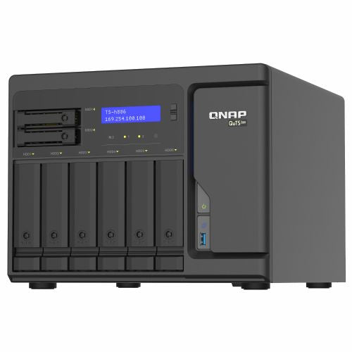 NAS sistem Qnap TS-h886-D1602-8G-BRO, Intel Xeon D-1602, 8 rež, 8 GB DDR4 ECC RAM, 2x M.2 NVMe Gen3, QuTS hero