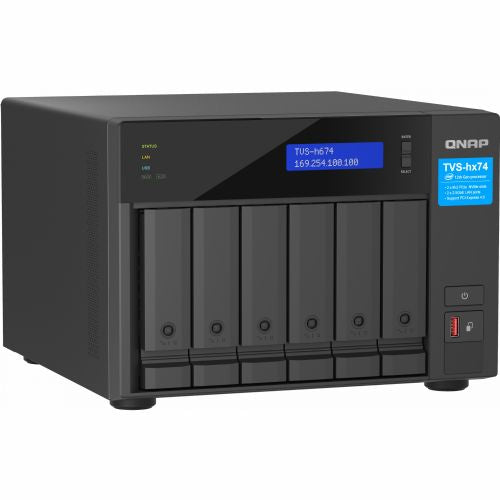 NAS sistem Qnap TVS-H674-I5-32G Intel Core i5-12400 6-jedrni, 32 GB DDR4, 6 rež za diske, M.2 PCIe Gen4, QuTS hero ZFS